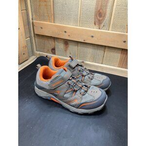 Merrell Boys Size 5 Gray & Orange Hiking Shoes With Hook & Loop & Lace-Up Closur